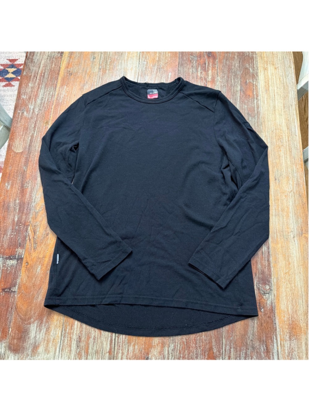 Icebreaker Merino Bodyfit 260 Shirt Mens Large L Black Long Sleeve Base Layer